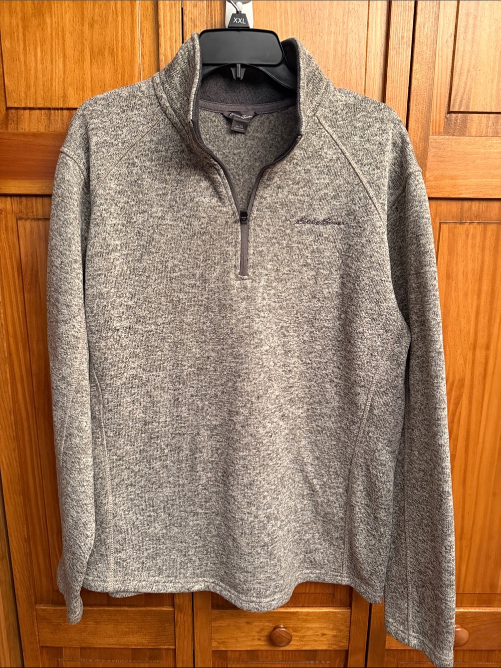 Eddie Bauer Heathered Gray Quarter-Zip Pullover